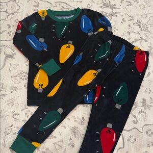 Carter's Black Kids Pajama Set with Multicolor Holiday Bulbs